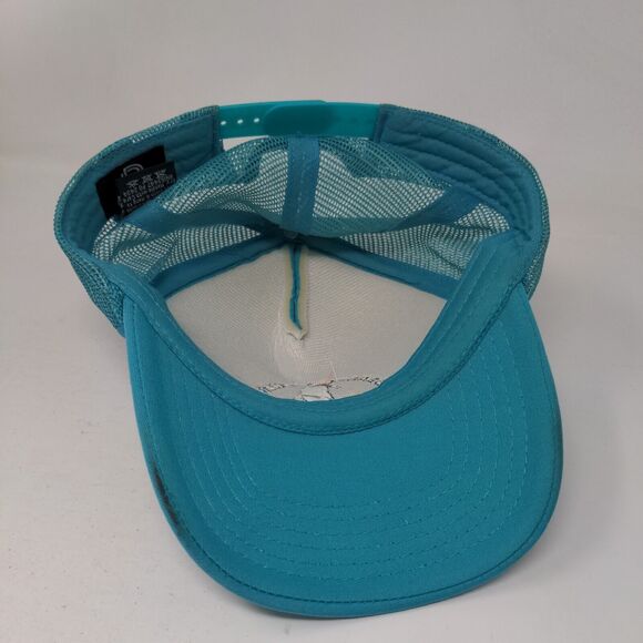 Beach Electric Cocoa Beach Snapback Trucker Hat Blue Teal One Size Mesh Back - Picture 6 of 7